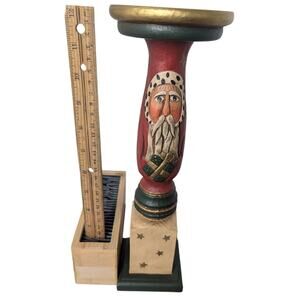 Lori Miller Collection Whispering Pines Santa Candlestick